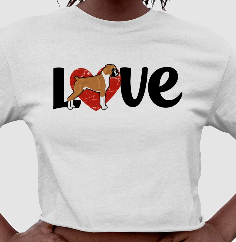 Camiseta Cropped Boxer Love