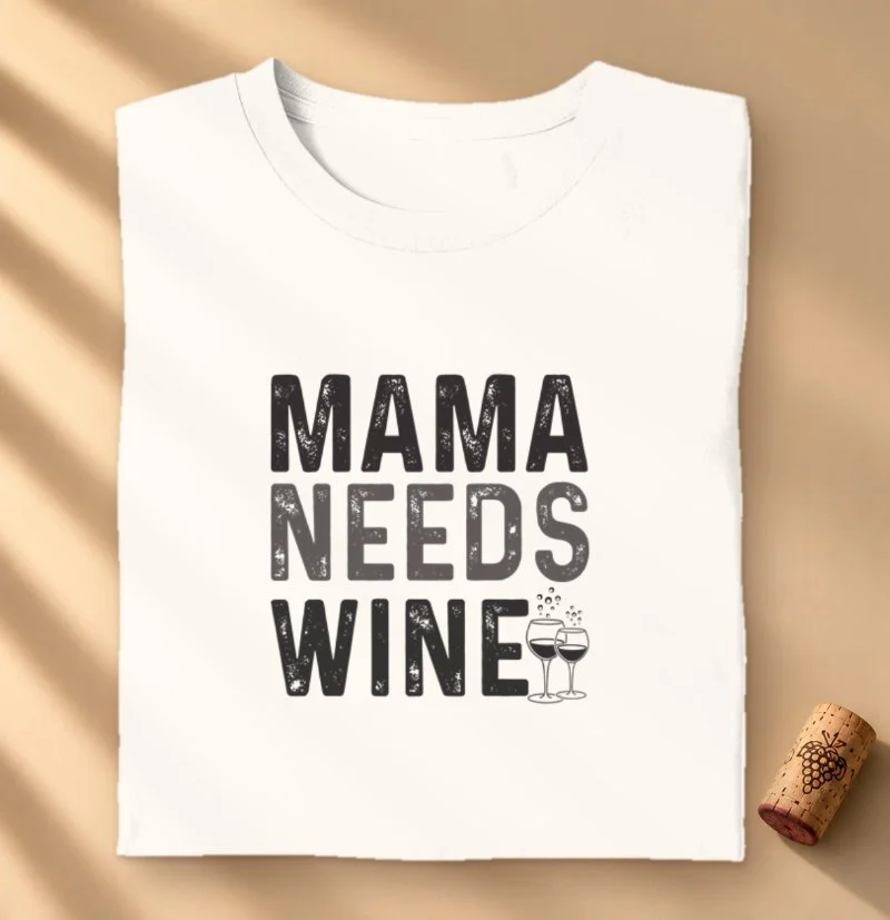 Moletom Cropped Mama Needs Wine  - Camiseta