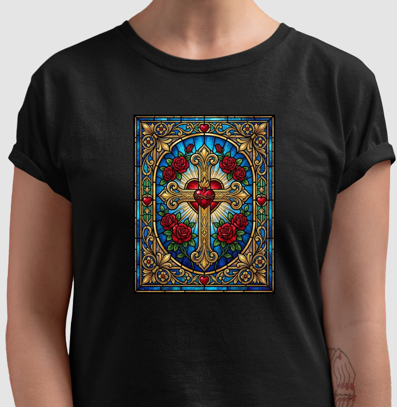 Camiseta Sagrado Coração de Jesus Vitral