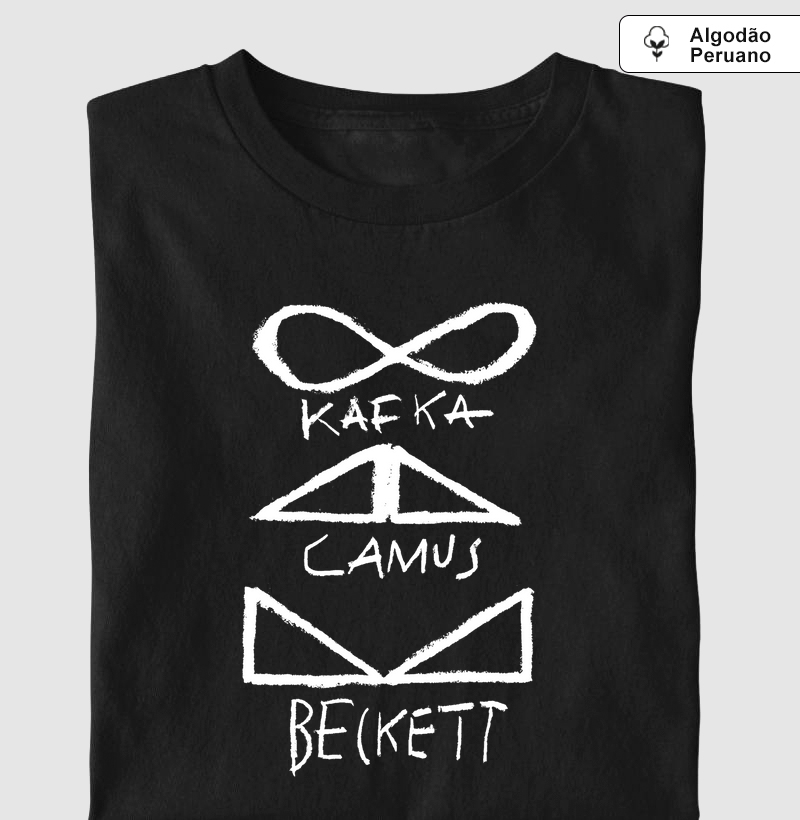 Camiseta Algodão Peruano- Kafka Camus Becket
