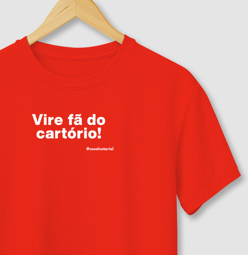 Camiseta vire fã do cartório letra branca