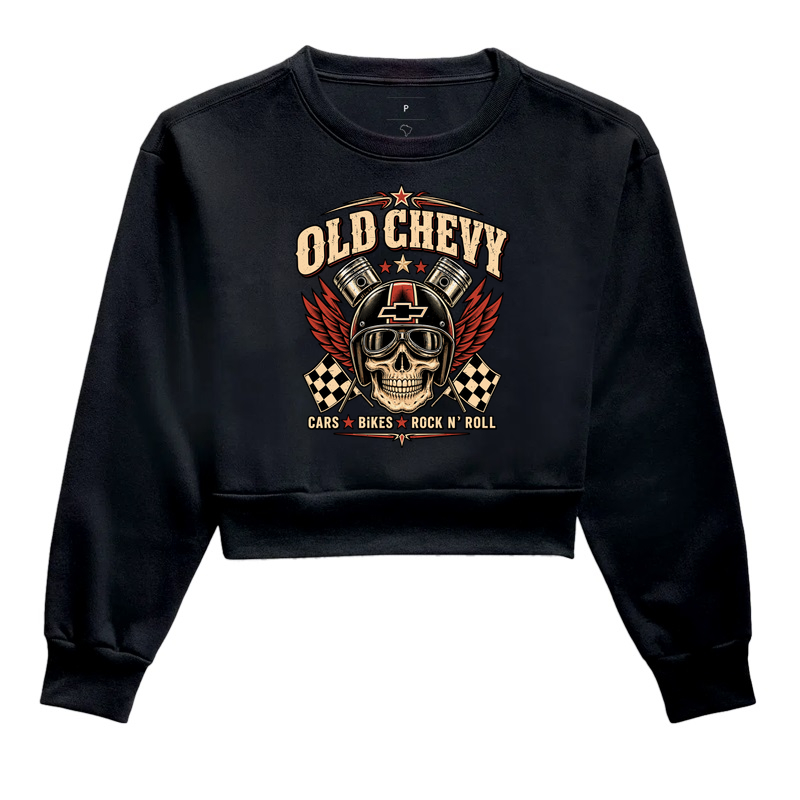 Ride or Die | Steel & Wheels - Old Chevy - Cropped Moletom