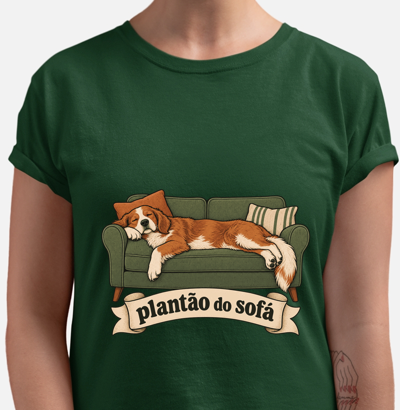 Camiseta Cachorro Sofá "plantão do sofá" | Pelo & Pano