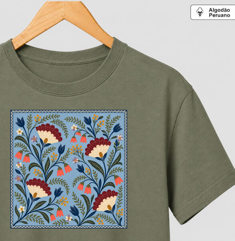 Ceu Bordado Algodão Peruano - Camiseta Algodão Peruano