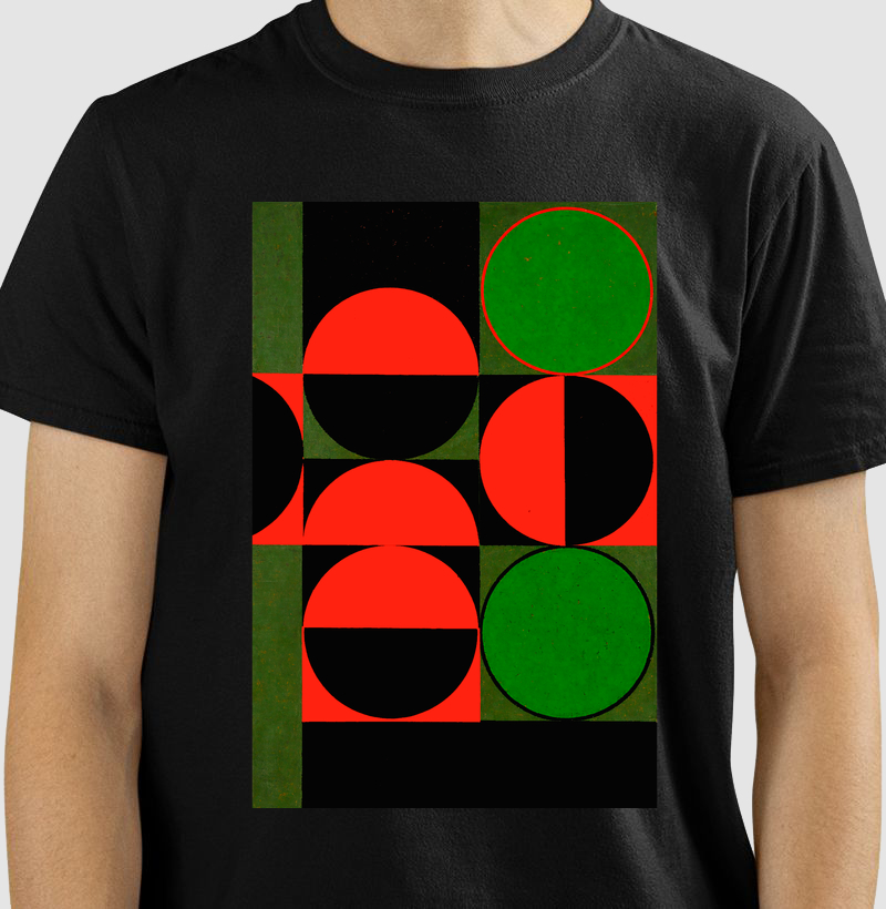 Arte Abstrata_ A. Jalal Verde e Vermelho 