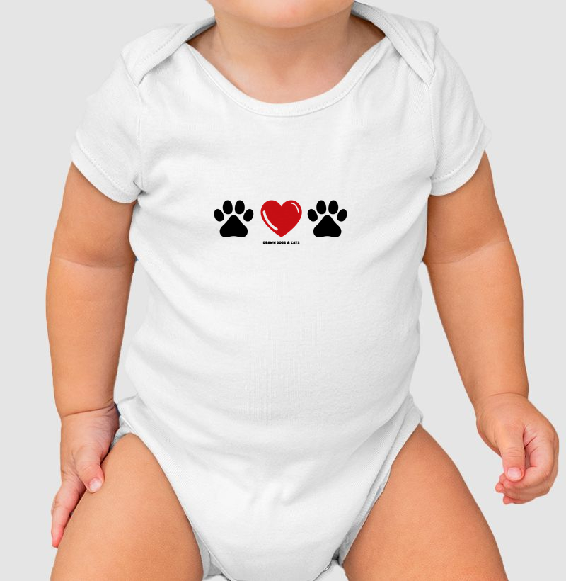 Pata, coração, pata - Body Infantil