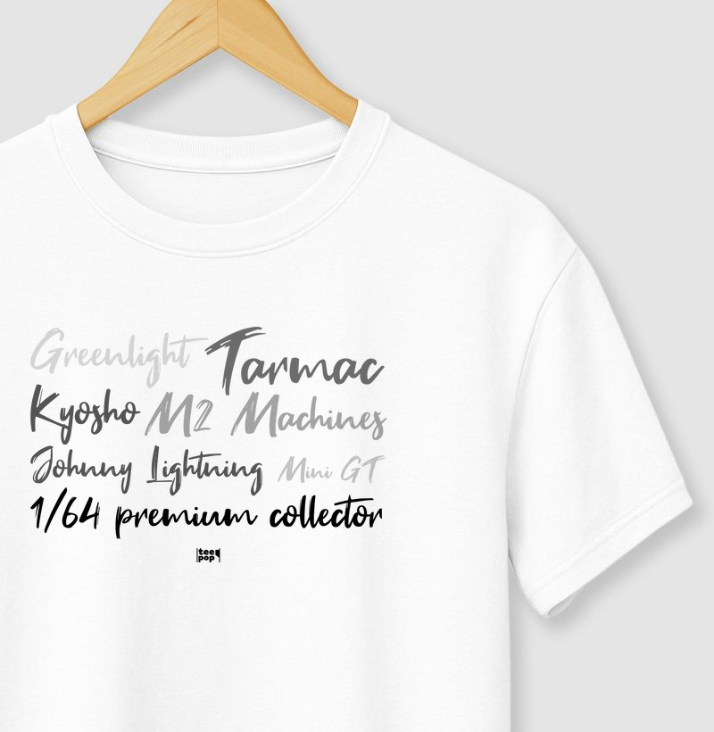 Camiseta colecionador miniaturas marcas 1/64