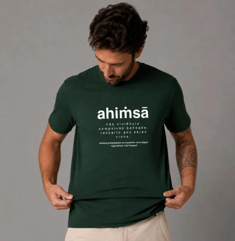 Camiseta AHIṀSĀ - Yoga Sūtras de Patañjali