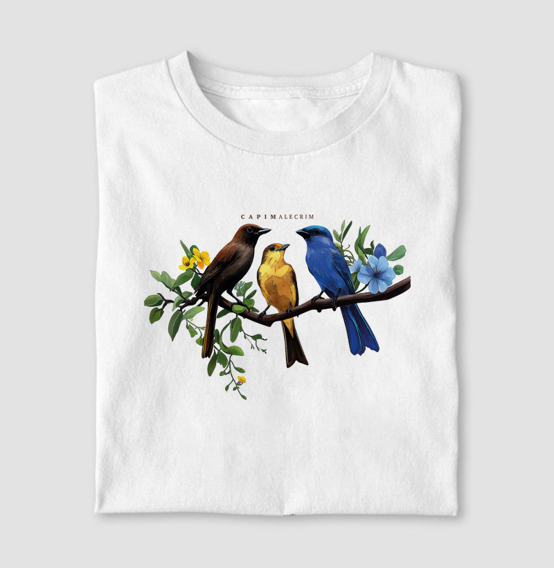 T-shirt Sabiá Canário e Azulão