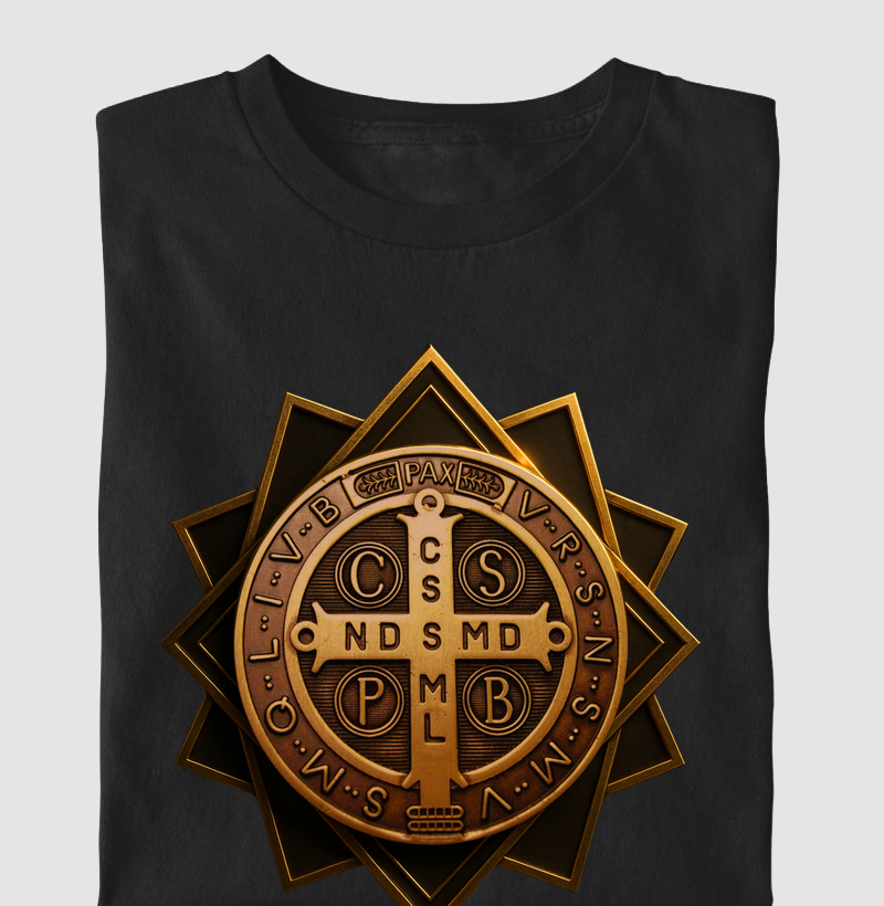 Medalha de São Bento com brasão 