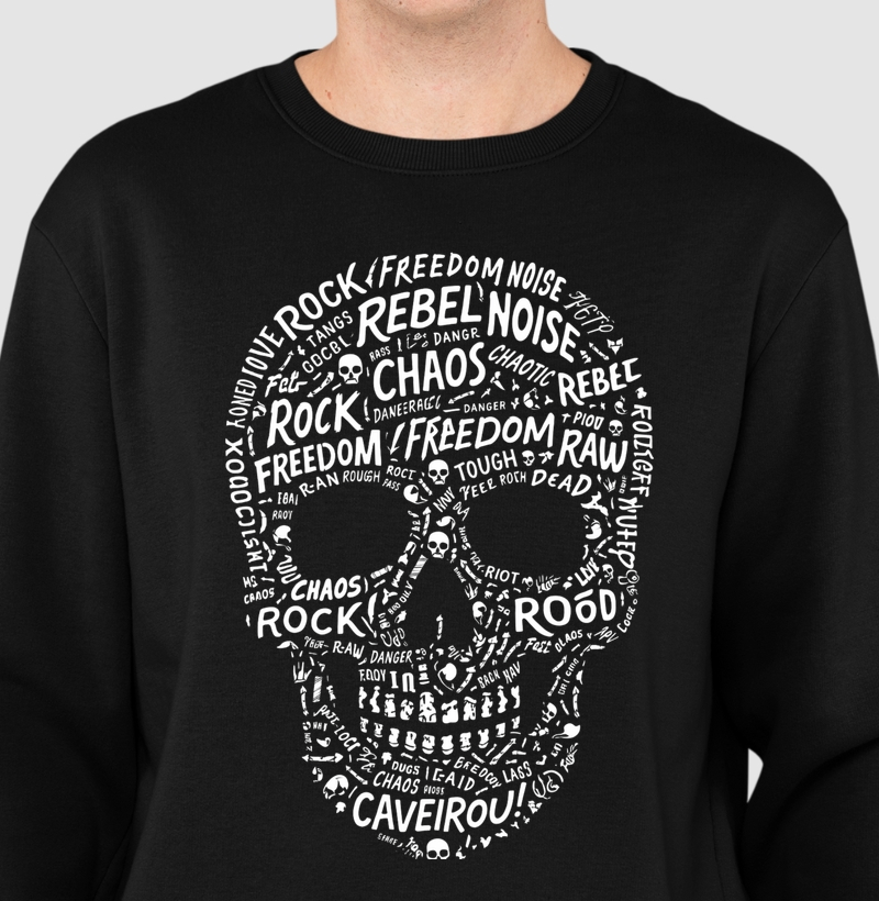 Rock Words Skull
