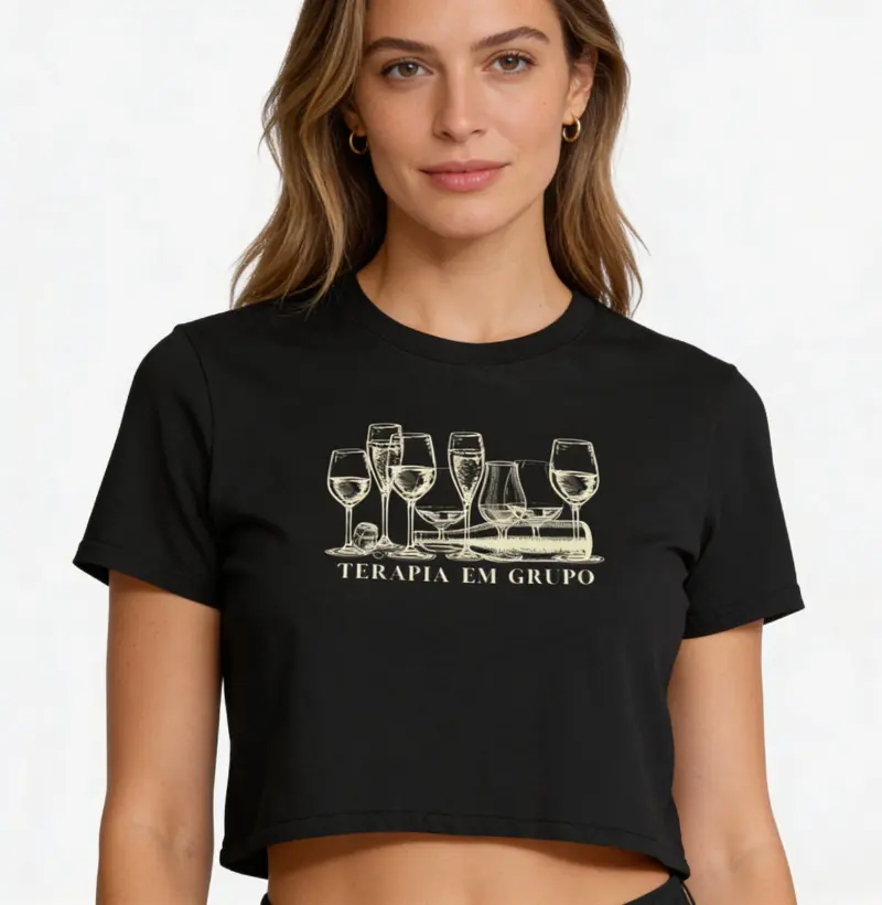 Camiseta Cropped Terapia em Grupo