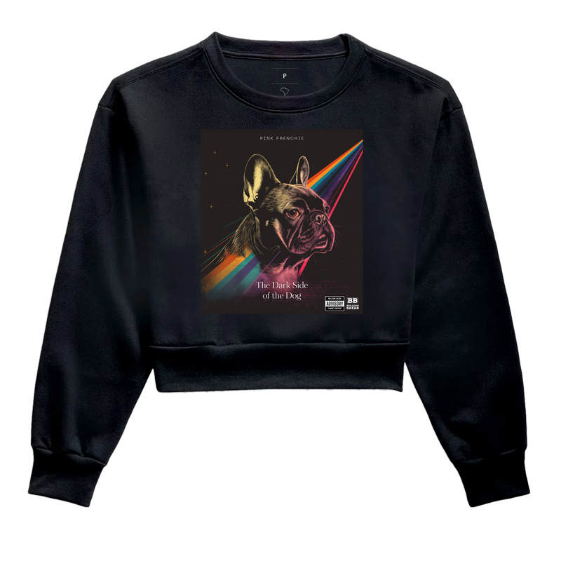 Cropped Moletom Bulldog Frances "Dark side of the Dog"