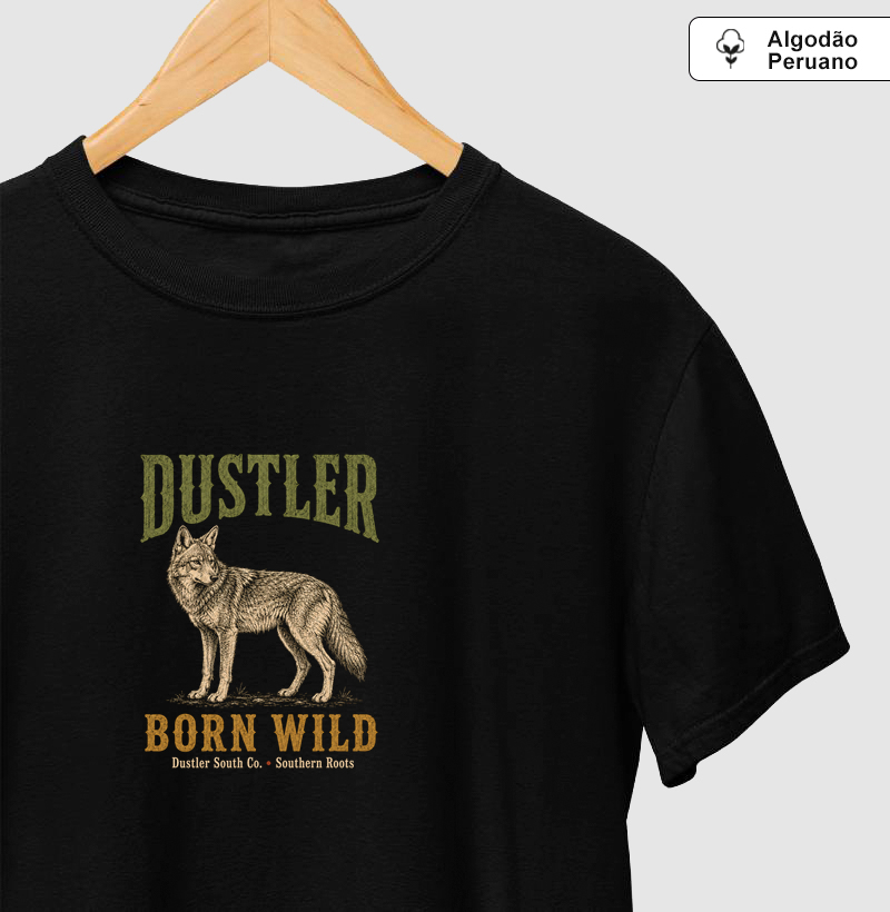 Camiseta Country Masculina Dustler Born Wild Southern Roots