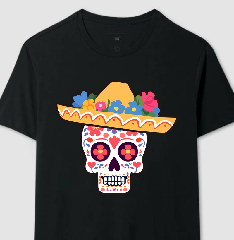 Coleção Caveiras Mexicanas - Chapel Amarelo + Flores
