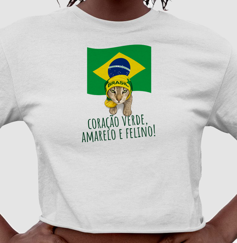 Coração verde, amarelo e felino