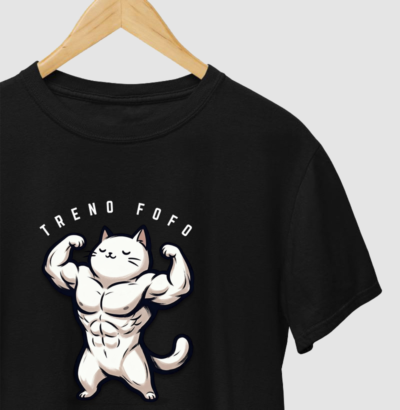 Camiseta TRENO Fofo Gateiro | Estilo Casual para Quem Ama Gatos e Treinar