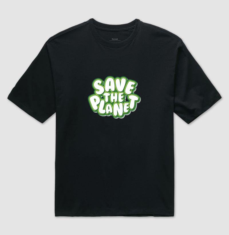 Camiseta Animalis Oversized  100% Algodão Save The Planet