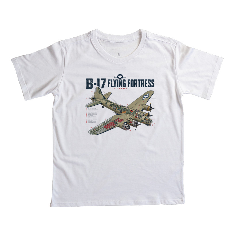 Boeing B-17 Flying Fortress | Cutaway - Camiseta Infantil