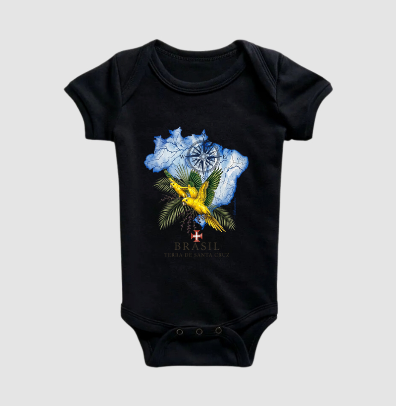 Guarubas & Açaí - Terra de Santa Cruz - Fé, História e Natureza - Body Infantil