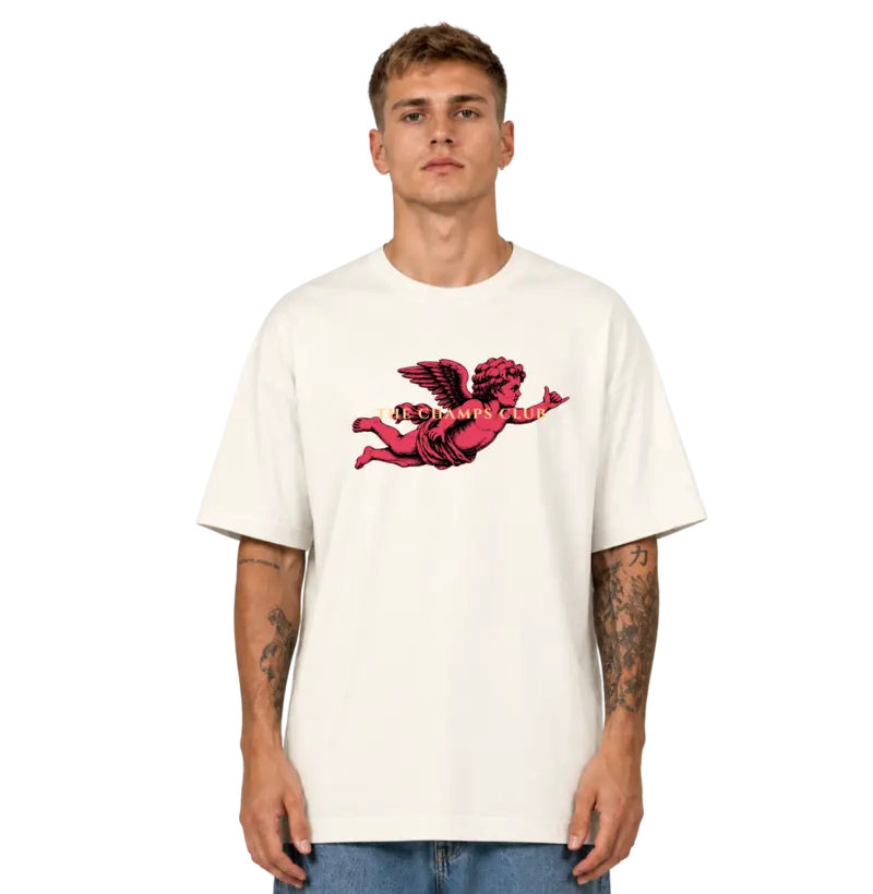 Camiseta Oversized Unissex Off-White Scarlet Cherub