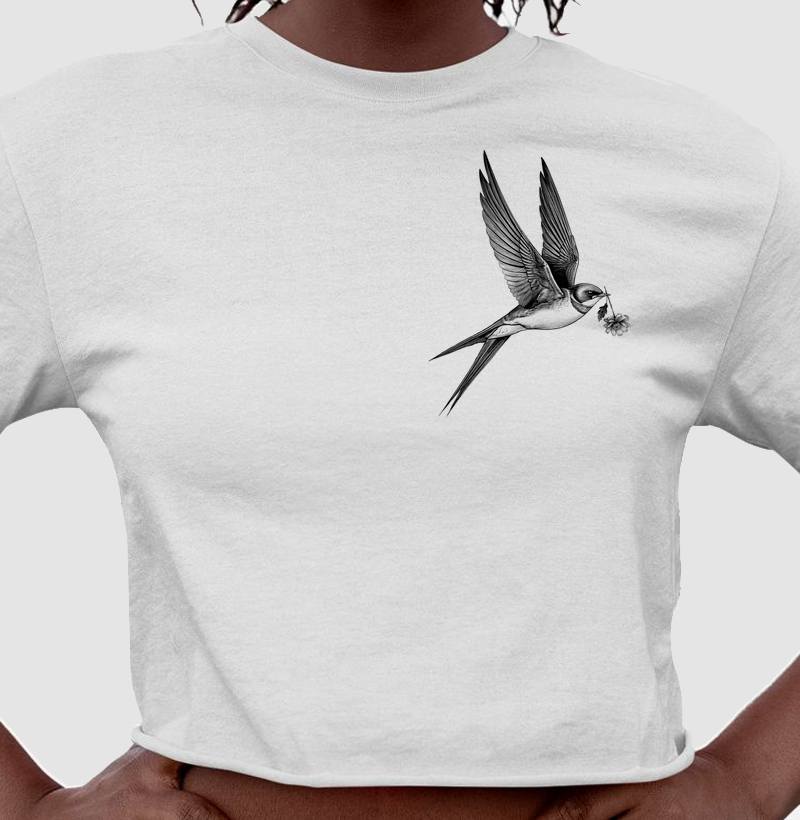 Mini Aves - Andorinha e Flor - Cropped