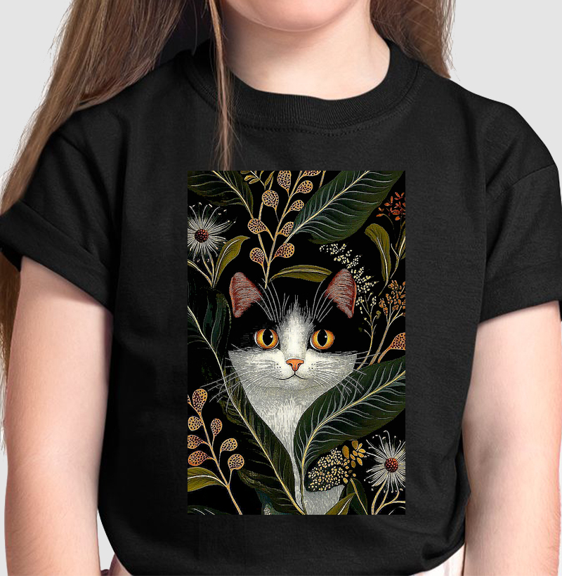 Camiseta Infantil Gato William Morris