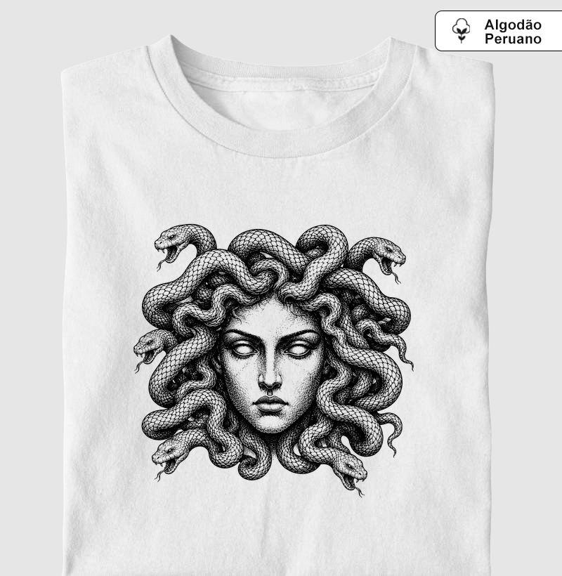 Medusa stone - Camiseta Algodão Peruano