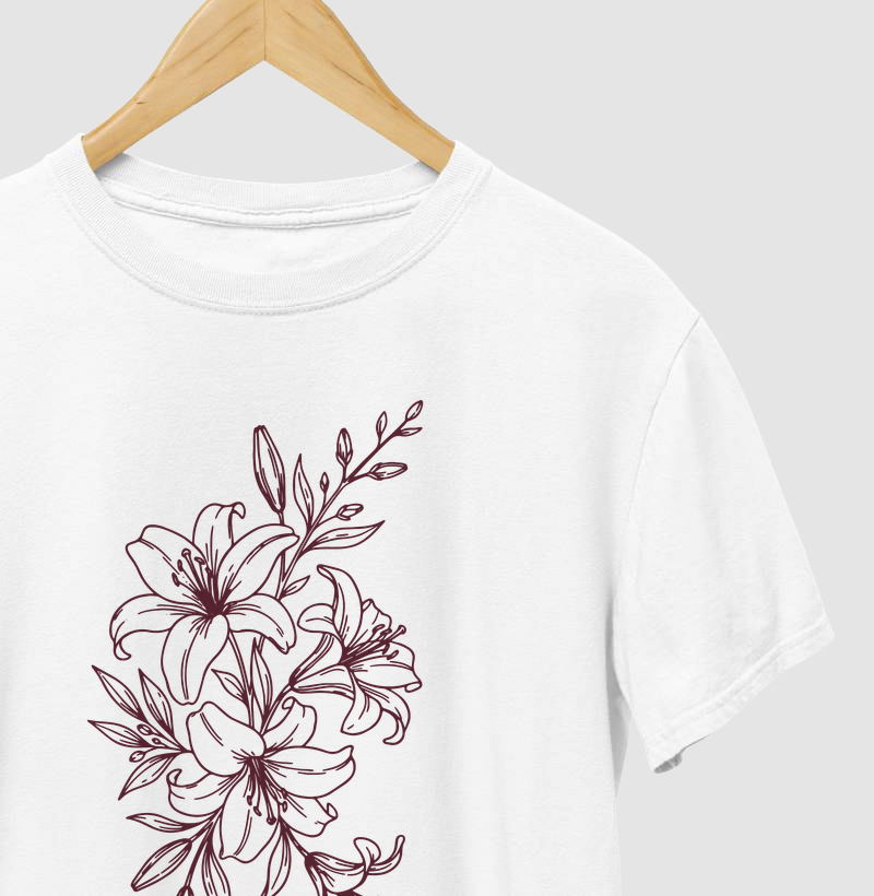 Flor em Linhas - Camiseta