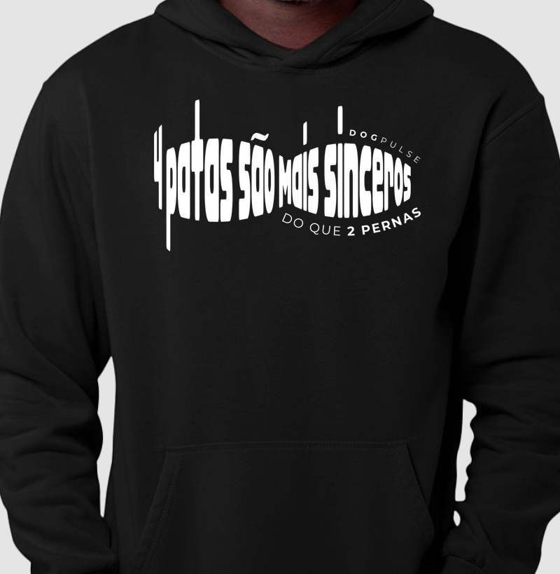 Hoodie Moletom 4 patas são mais sinceros que 2 pernas Dog Pulse