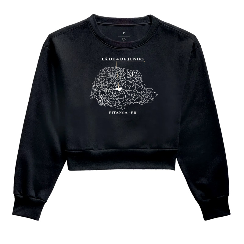 4 de Junho | Origem Localidade PR - Cropped Moletom