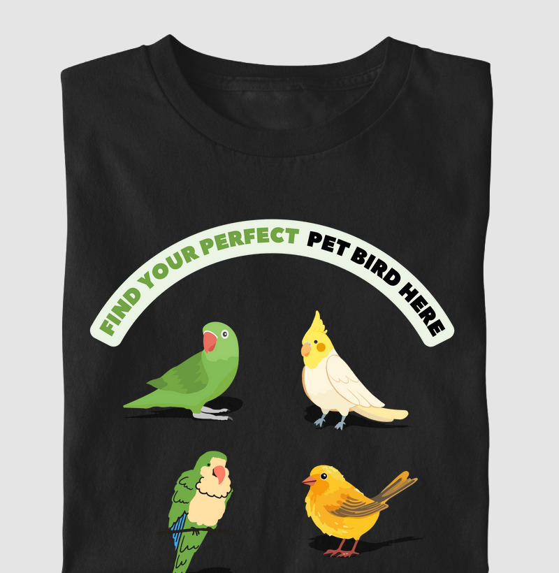 Camiseta Infantil Algodão com Estampa Find Your Perfect Pet Bird – BeJoe