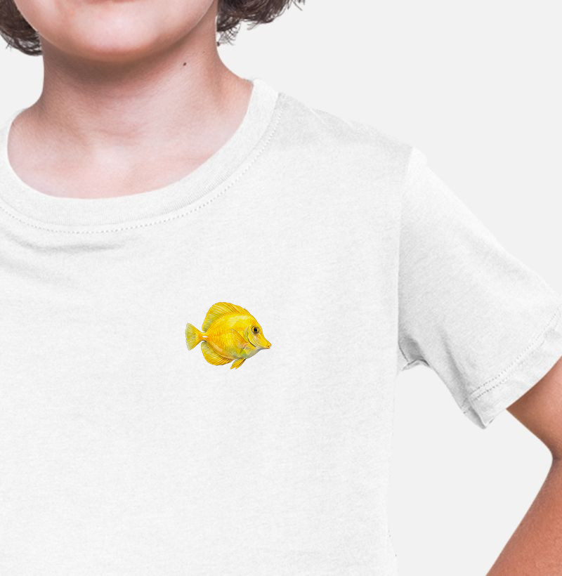 Peixes - Mini - Cirurgião-amarelo - Infantil - Camiseta Infantil