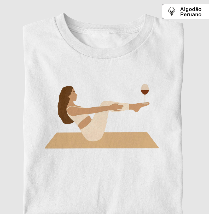 Camiseta Yoga & Vinho
