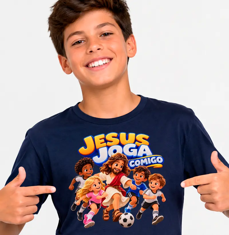 Jesus Joga Comigo - Kids - Camiseta Infantil