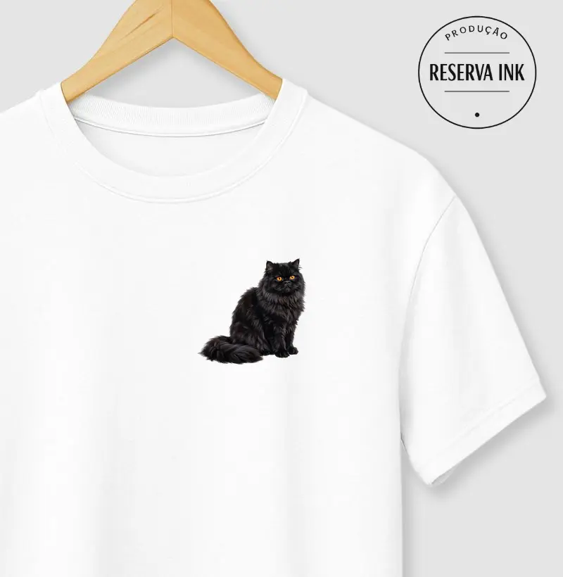 Gato Persa Preto Minimalista