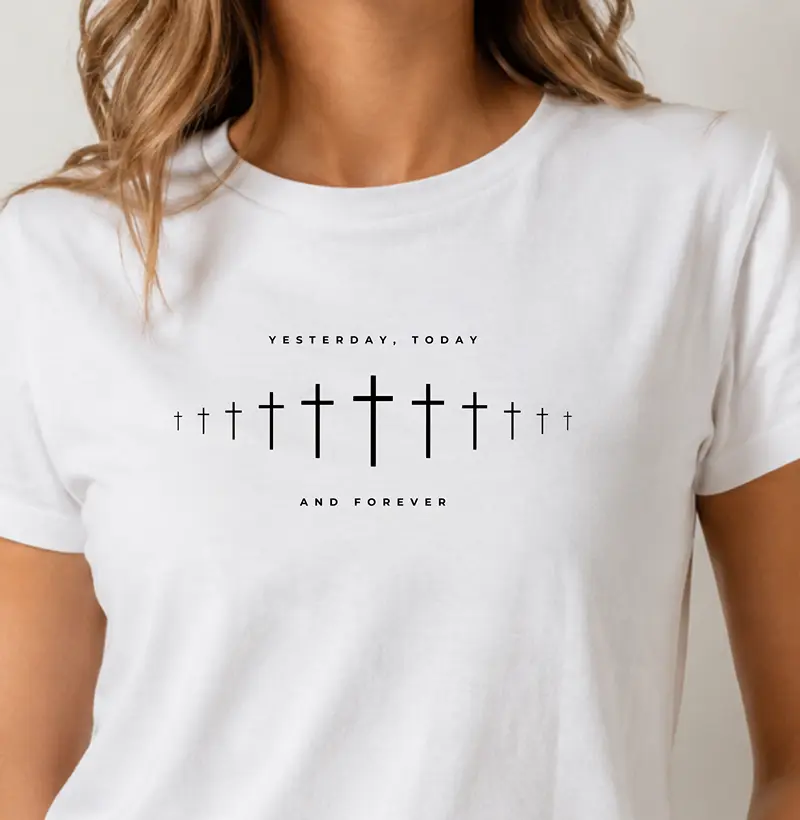 Camiseta Fem. Yesterday, Today, Forever - Estampa Preta