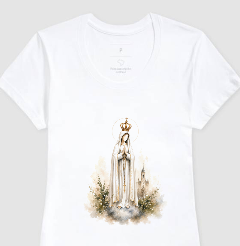  Coleção Sob o Manto - Camiseta Nossa Senhora de Fátima