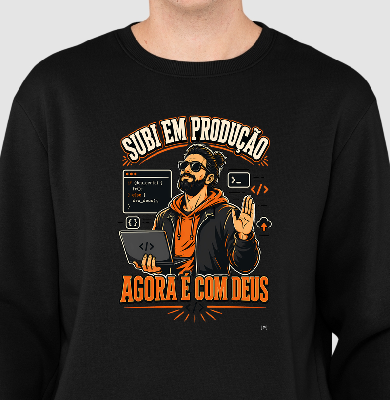 Suéter Slim Subi em Produção — Agora É com Deus