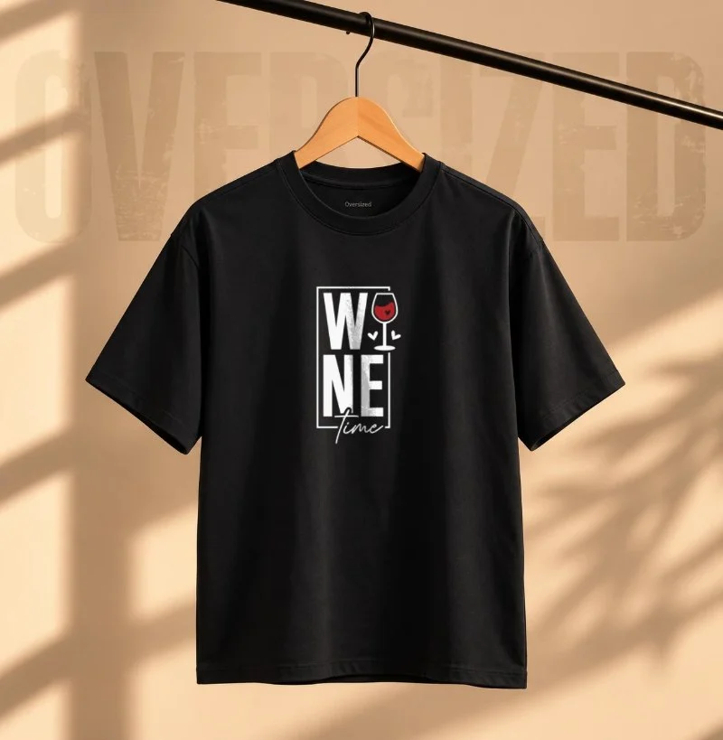 Camiseta Wine Time - Camiseta Oversized