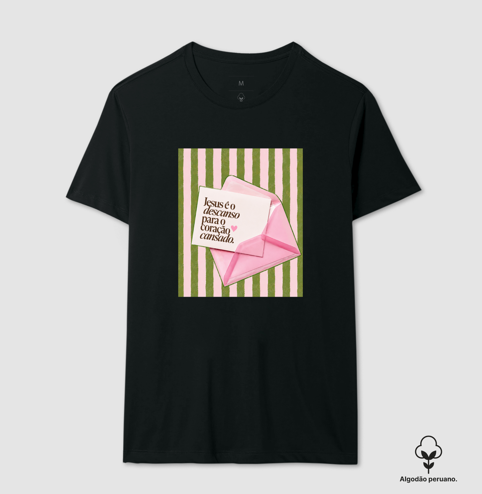 Jesus é o descanso para o coração - Camiseta Algodão Peruano