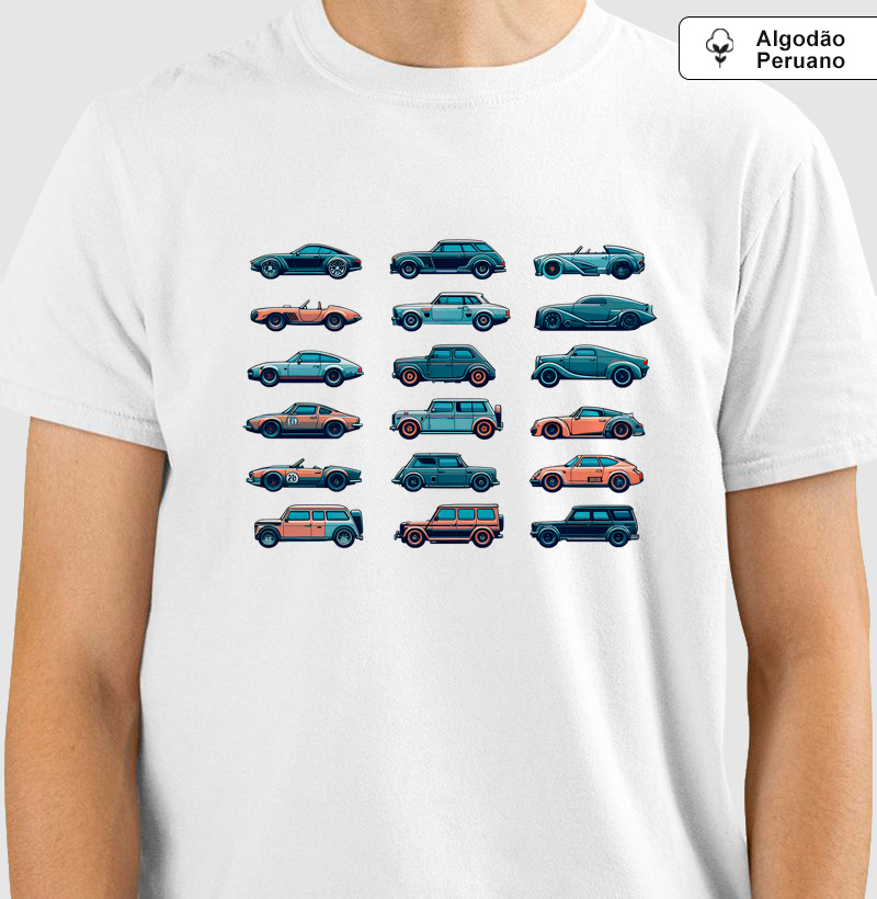 Mini Carros - Camiseta Algodão Peruano