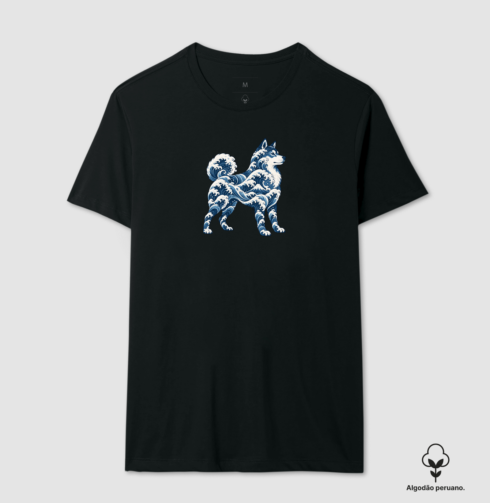 Ondas Japonesas Caninas - Camiseta Algodão Peruano