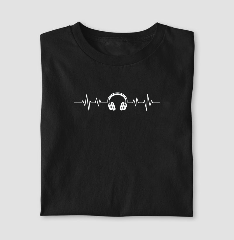 Camiseta Fone de Ouvido Eletrocardiograma