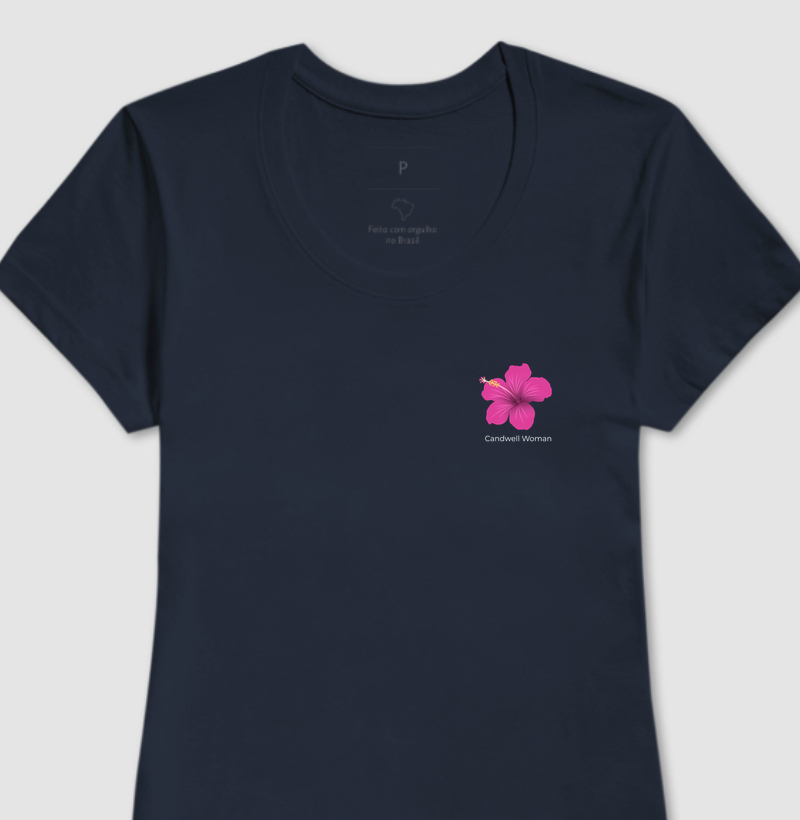 Camiseta Feminina Hibiscus Pocket Candwell 
