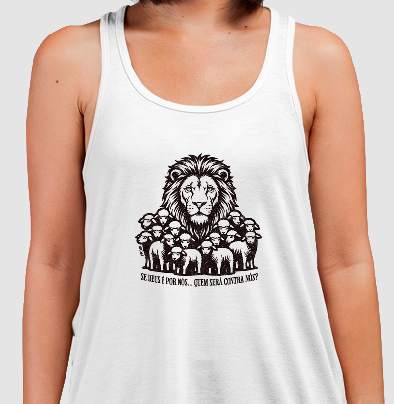 Camiseta Regata com Estampa - Se Deus é Por Nós