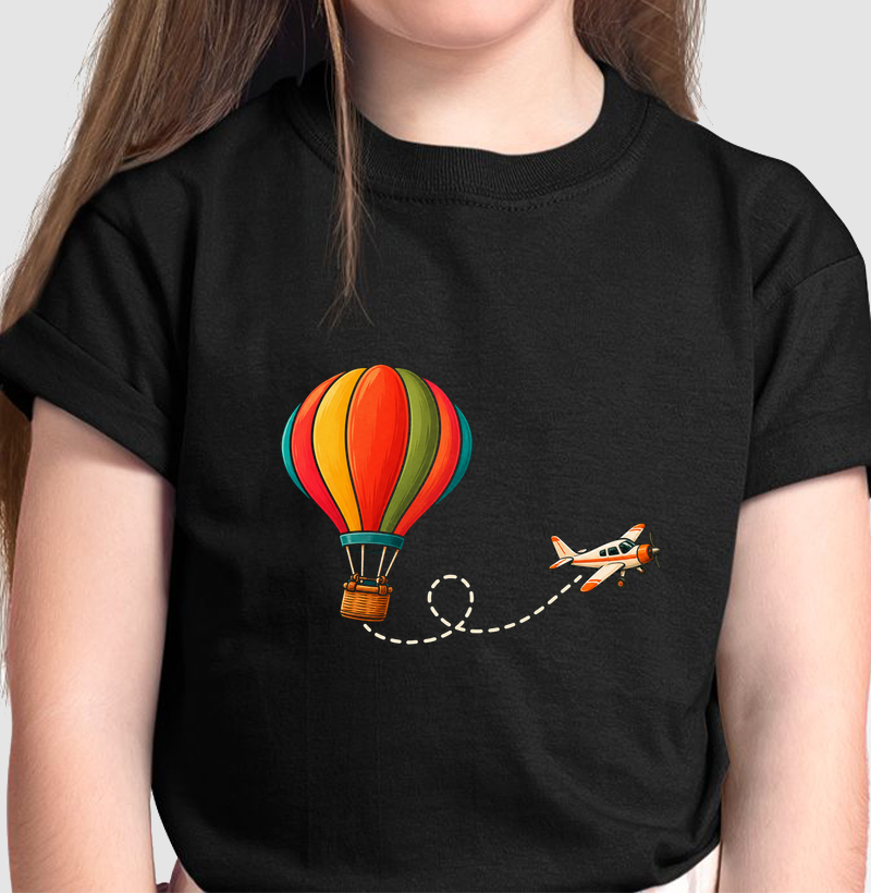 Camiseta Infantil | Viagem Imaginária 🎈✈️