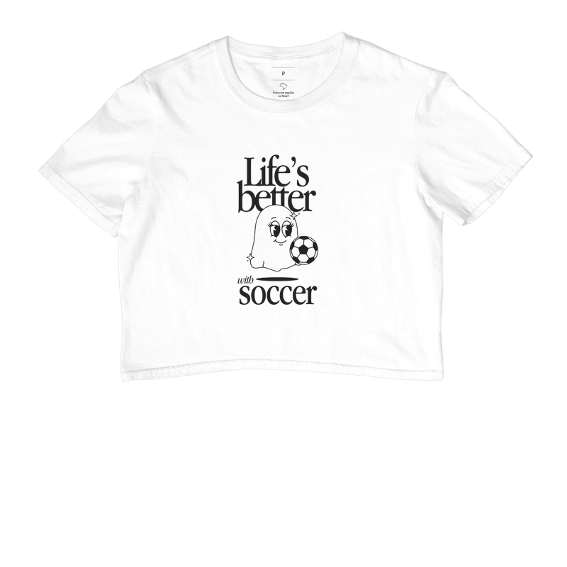 feminina de futebol estampa "life's better with soccer" joga bonita