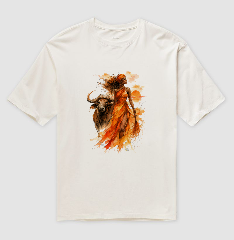Na Força de Oyá Maria Patuá - Camiseta Oversized