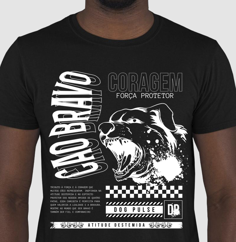 Camiseta Dog Pulse Cão Bravo - Blackout